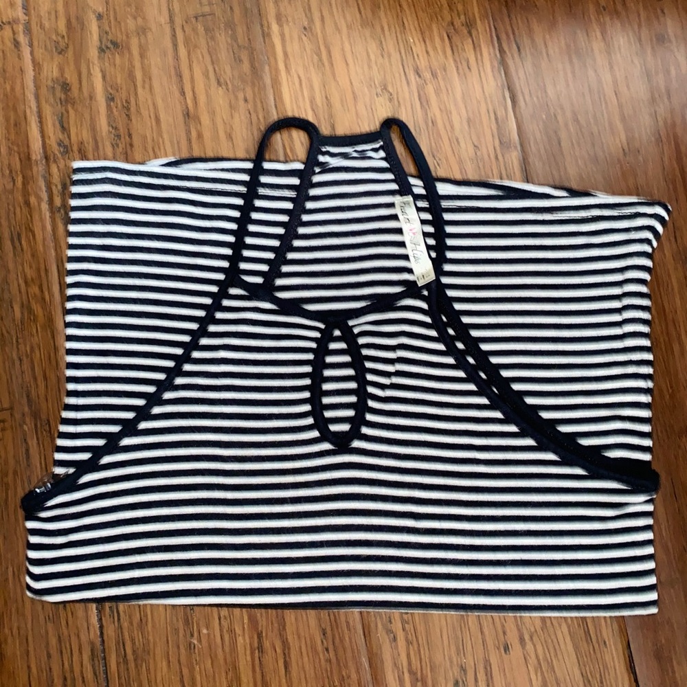 Black and white striped Tank Top